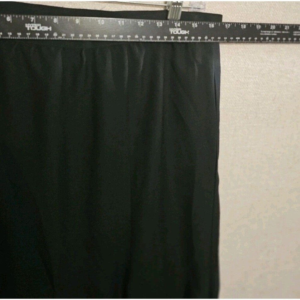 Vintage Oleg Cassini Black Maxi Skirt Size 16 Triacetate A-Line Flare Long Skirt - Picture 7 of 13